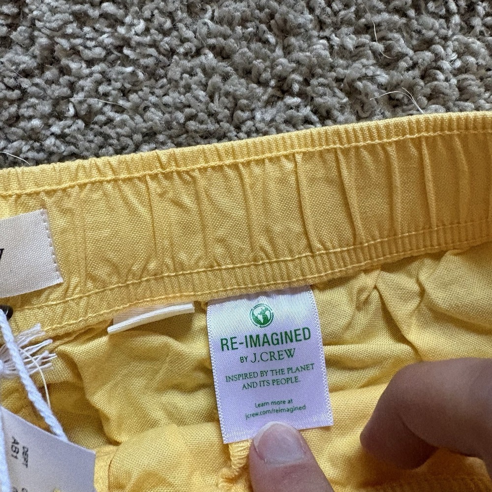 Brand New J Crew Garment Dyed Oxford Shorts Yellow Men's Medium 6.5" Inseam - Picture 3 of 9